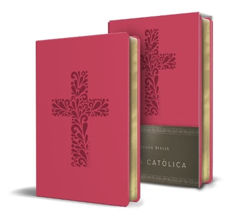 Cover of Biblia Católica en español. Símil piel fucsia, tamaño compacto / Catholic Bible.  Spanish-Language, Leathersoft, Fuchsia, Compact