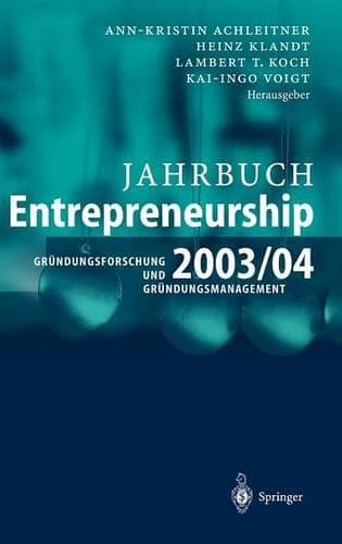 Cover of Jahrbuch Entrepreneurship 2003/04