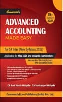 Cover of Advanced Accounting Made Easy for CA Inter (New Syllabus 2023)Applicable for May 2024 and Onwards Examination