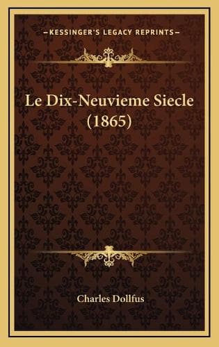 Cover of Le Dix-Neuvieme Siecle (1865)