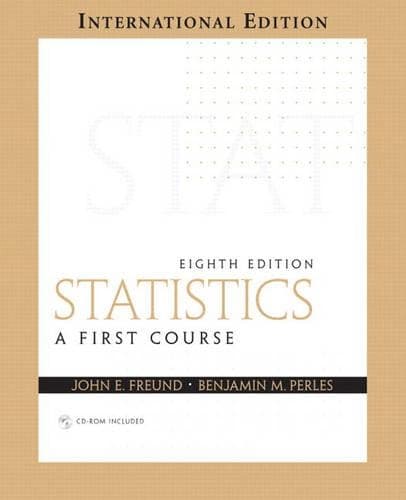 Cover of Statistics: A First Course: International Edition