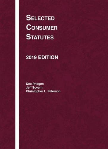 Cover of Selected Consumer Statutes, 2019