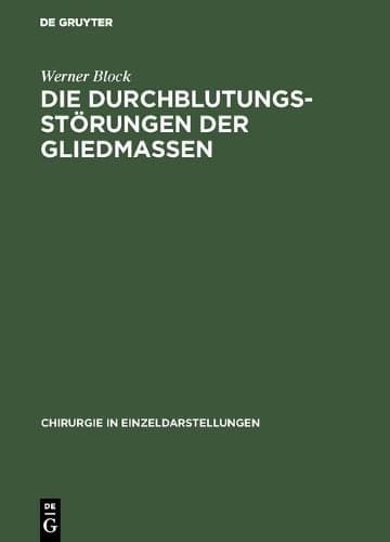 Cover of Die Durchblutungsstörungen Der Gliedmassen