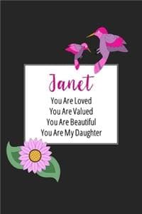 Cover of Janet You Are Loved You Are Valued You Are Beautiful You are My Daughter