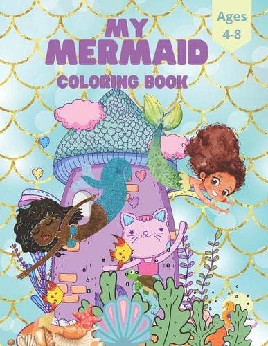 Cover of Mermaid Kids Coloring Book For Ages 4-8