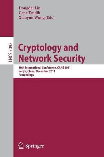 Cover of Cryptology and Network Security