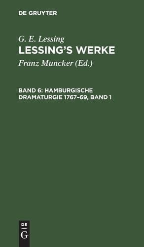 Cover of Hamburgische Dramaturgie 1767-69, Band 1