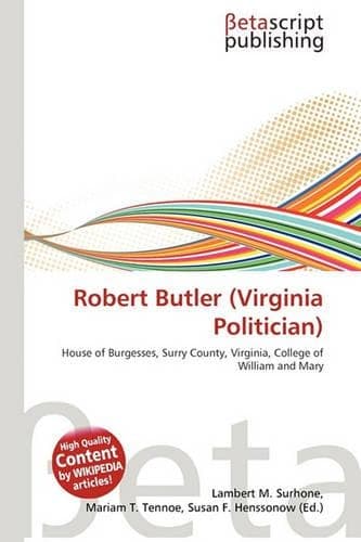 Cover of Robert Butler (Virginia Politician)