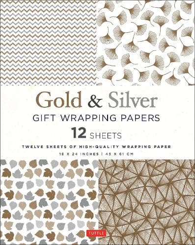 Cover of Silver and Gold Gift Wrapping Papers - 12 Sheets