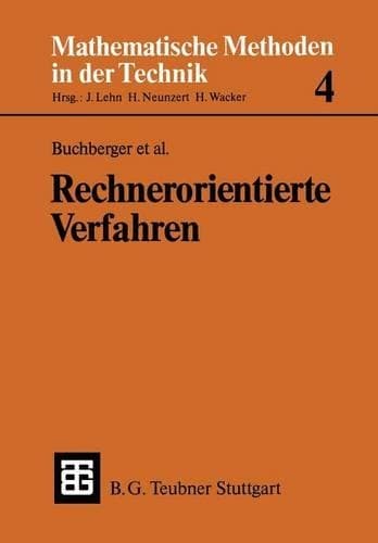 Cover of Rechnerorientierte Verfahren: (4 Mathematische Methoden der Technik)