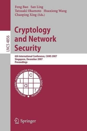 Cover of Cryptology and Network Security
