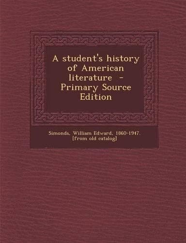 Cover of A Student's History of American Literature