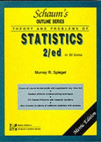 Cover of Schaum's Outline of Theory and Problems of Statistics: (Schaum's Outline S.)