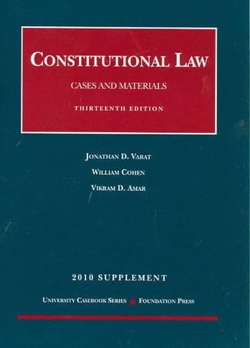 Cover of Constitutional Law, Cases and Materials, 13th, 2010 Supplement