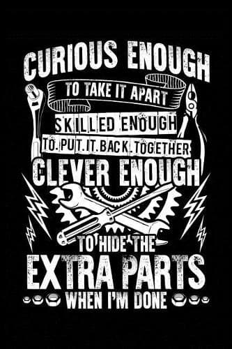 Cover of Curious, Skilled and Clever: Notebook for Mechanic Car Auto Truck Diesel Motorcycle Mechanic 6x9 in Dotted