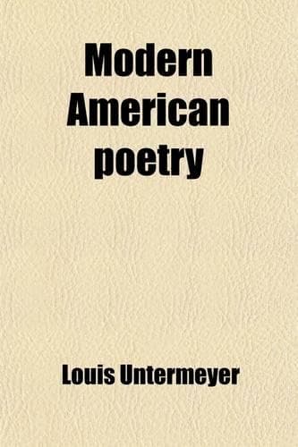 Cover of Modern American Poetry; An Introduction