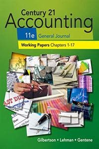 Cover of Print Working Papers, Chapters 1-17 for Century 21 Accounting General  Journal, 11th Edition