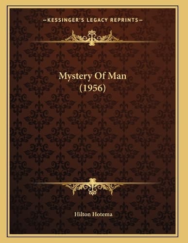 Cover of Mystery Of Man (1956)