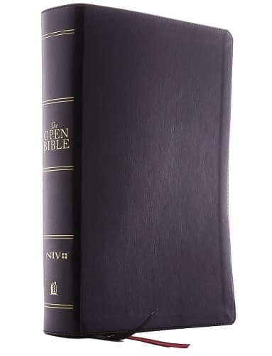 Cover of The  NIV, Open Bible, Leathersoft, Black, Red Letter, Comfort Print
