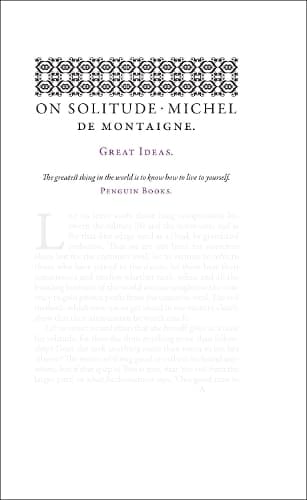 Cover of On Solitude: (Penguin Great Ideas)