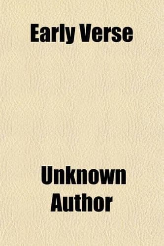 Cover of Early Verse