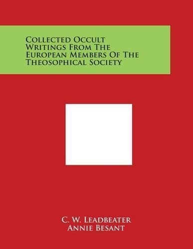 Cover of Collected Occult Writings from the European Members of the Theosophical Society