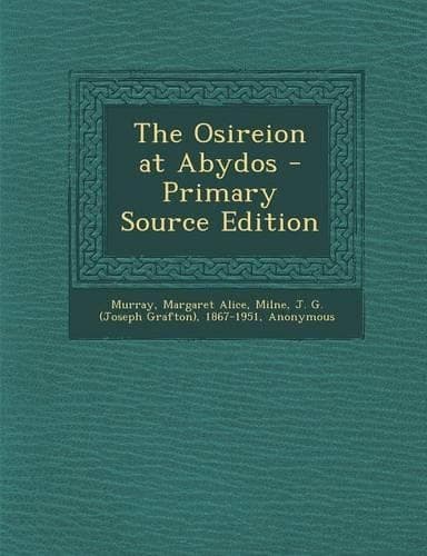 Cover of The Osireion at Abydos