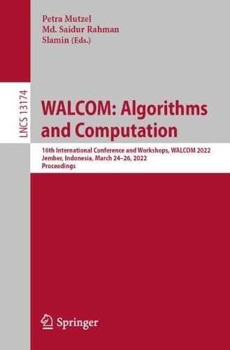 Cover of WALCOM: Algorithms and Computation