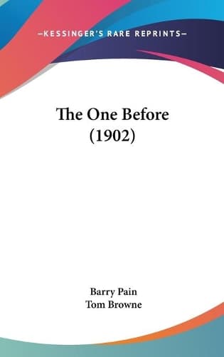 Cover of The One Before (1902)
