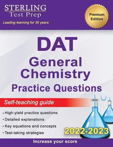 Cover of Sterling Test Prep DAT General Chemistry Practice Questions