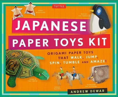 Cover of Japanese Paper Toys Kit: Origami Paper Toys that Walk, Jump, Spin, Tumble and Amaze!(English)