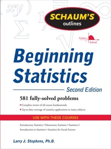 Cover of Schaum's Outline of Beginning Statistics, Second Edition