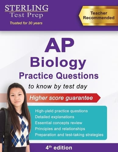 Cover of Sterling Test Prep AP Biology Practice Questions: High Yield AP Biology Questions