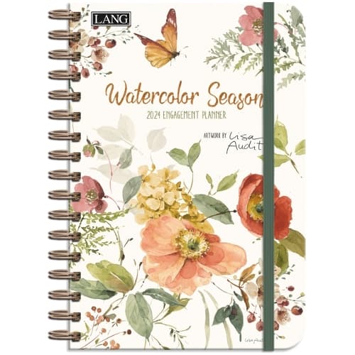 Cover of Watercolor Seasons 2024 Spiral Engagement Planner