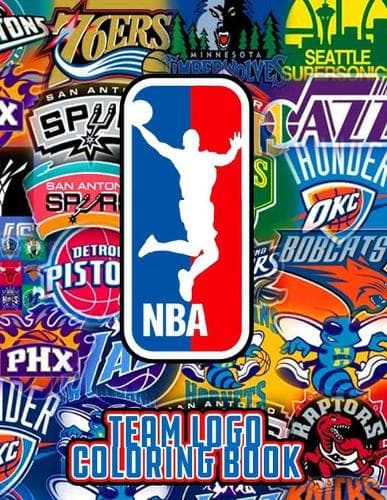 Cover of NBA team logos coloring book