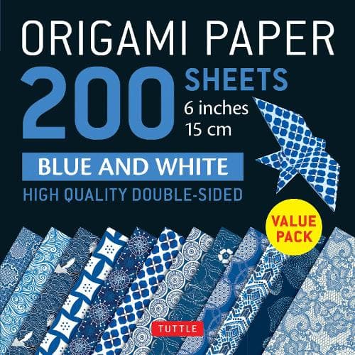 Cover of Origami Paper 200 sheets Blue and White Patterns 6" (15 cm)