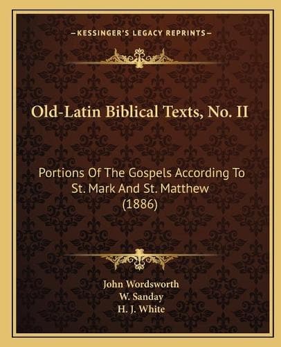 Cover of Old-Latin Biblical Texts, No. II