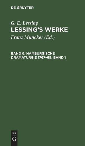 Cover of Hamburgische Dramaturgie 1767-69, Band 1