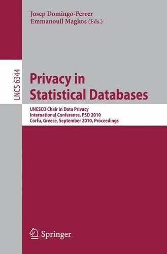 Cover of Privacy in Statistical Databases