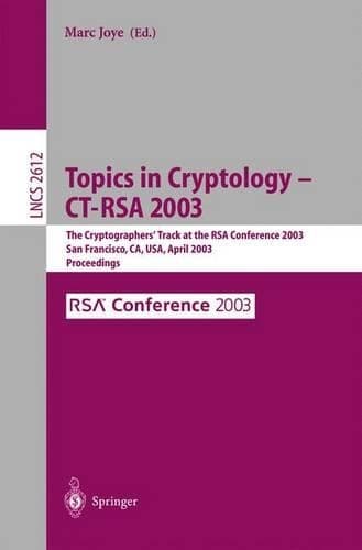 Cover of Topics in Cryptology -- CT-Rsa 2003