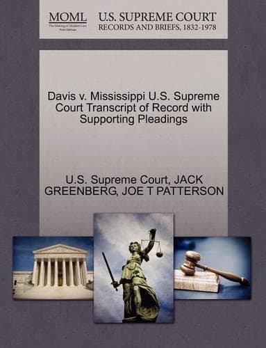 Cover of Davis V. Mississippi U.S. Supreme Court Transcript of Record with Supporting Pleadings