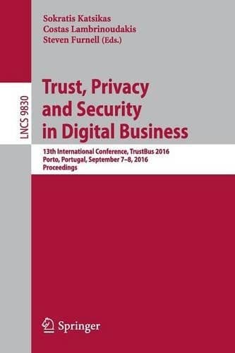 Cover of Trust, Privacy and Security in Digital Business