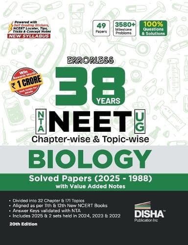Cover of Errorless 38 Years Nta Neet (Ug) Chapter-Wise & Topic-Wise Biology Sol