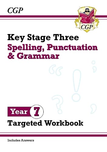 Cover of New KS3 Year 7 Spelling, Punctuation and Grammar Targeted Workbook (with answers)