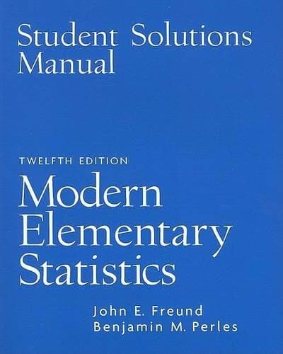 Cover of Student Solutions Manual for Modern Elementary Statistics