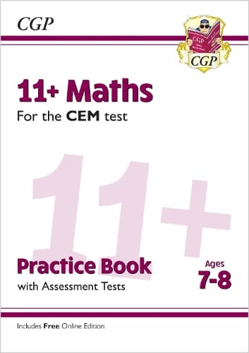 Cover of 11+ CEM Maths Practice Book & Assessment Tests - Ages 7-8 (with Online Edition)