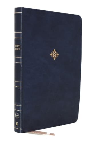 Cover of NKJV, Thinline Reference Bible, Large Print, Leathersoft, Blue, Red Letter, Comfort Print