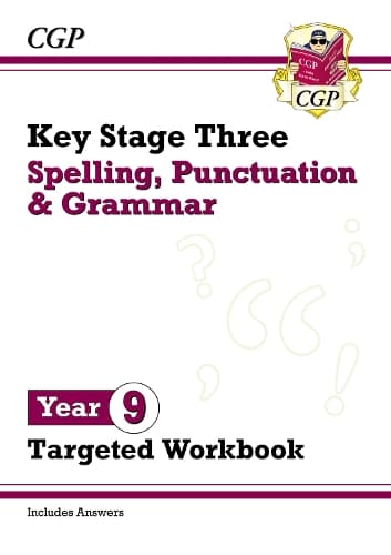 Cover of New KS3 Year 9 Spelling, Punctuation and Grammar Targeted Workbook (with answers)