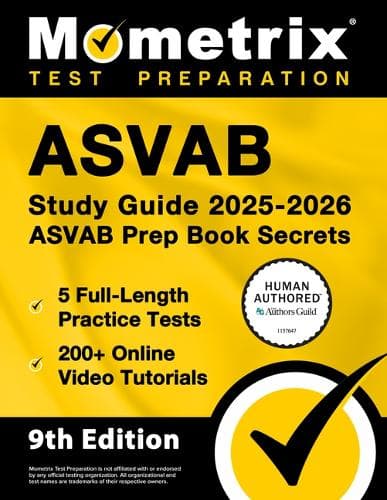 Cover of ASVAB Study Guide 2025-2026 - 5 Full-Length Practice Tests, 200+ Online Video Tutorials, ASVAB Prep Book Secrets