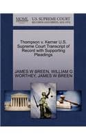 Cover of Thompson V. Kerner U.S. Supreme Court Transcript of Record with Supporting Pleadings: (English)